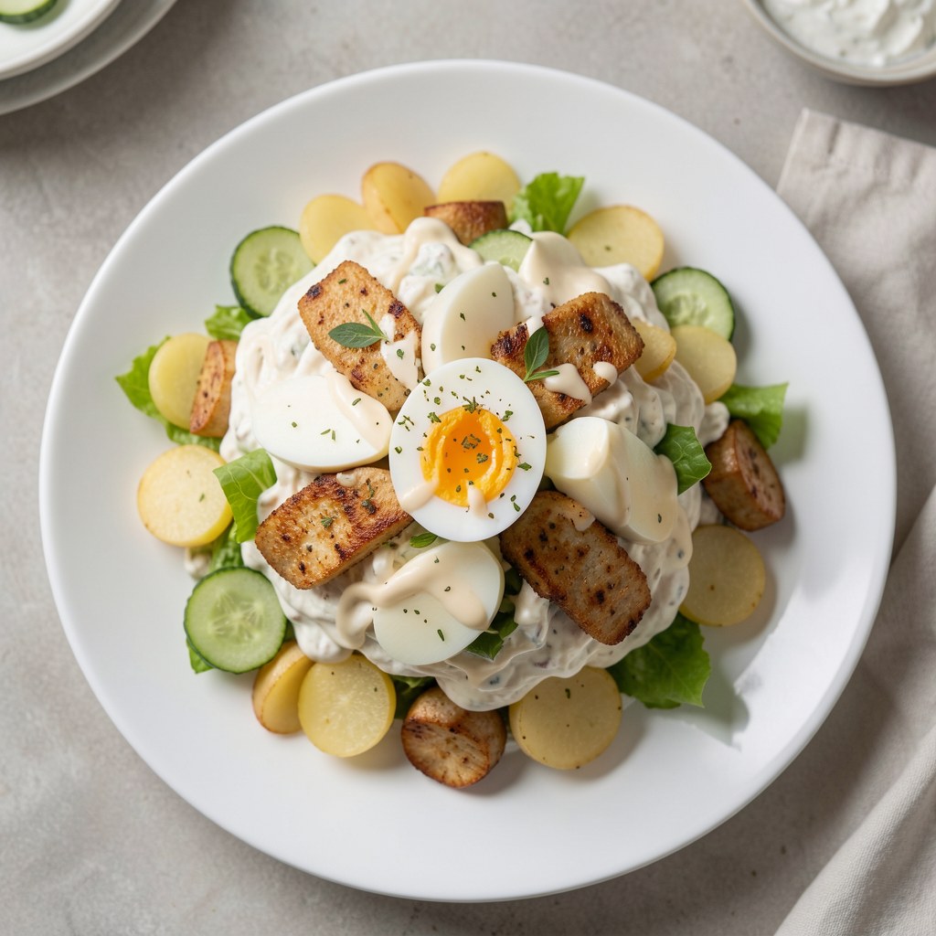 Majonezowa sałatka z sznycelkami indyczymi