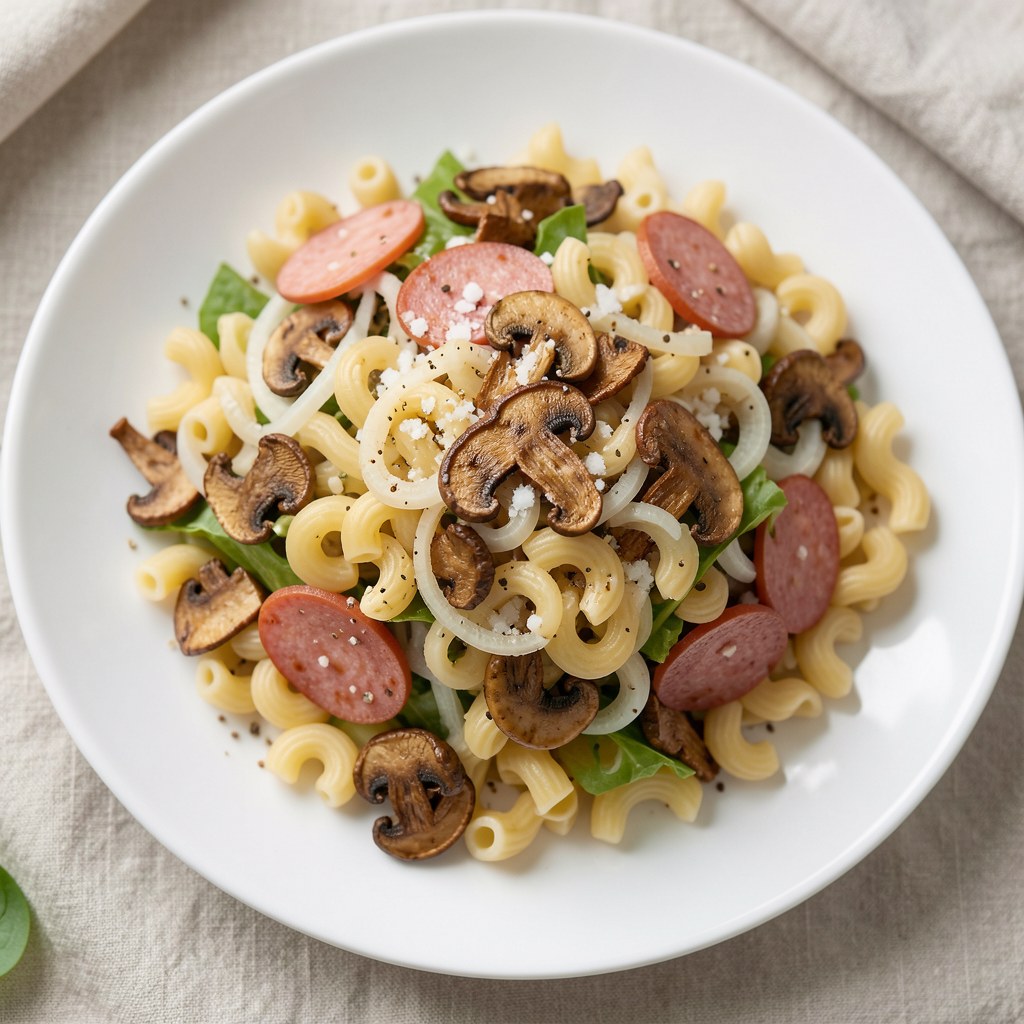 Sałatka makaronowo-grzybowa