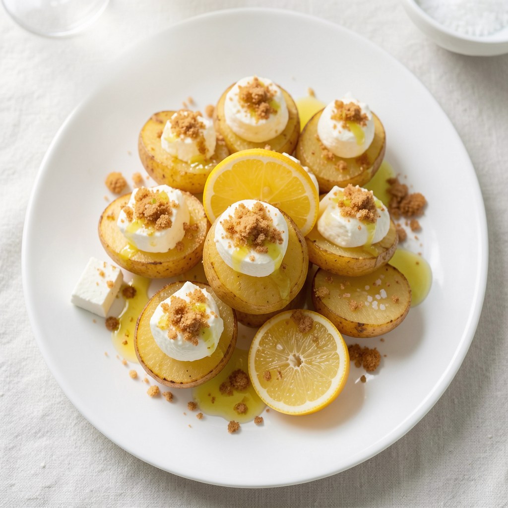 Ziemniaki z kawiorem i twarożkiem