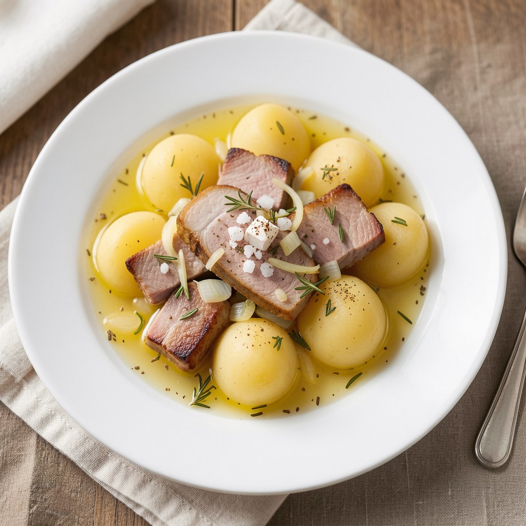 Ziemniaki z wędzonym boczkiem i ziołami