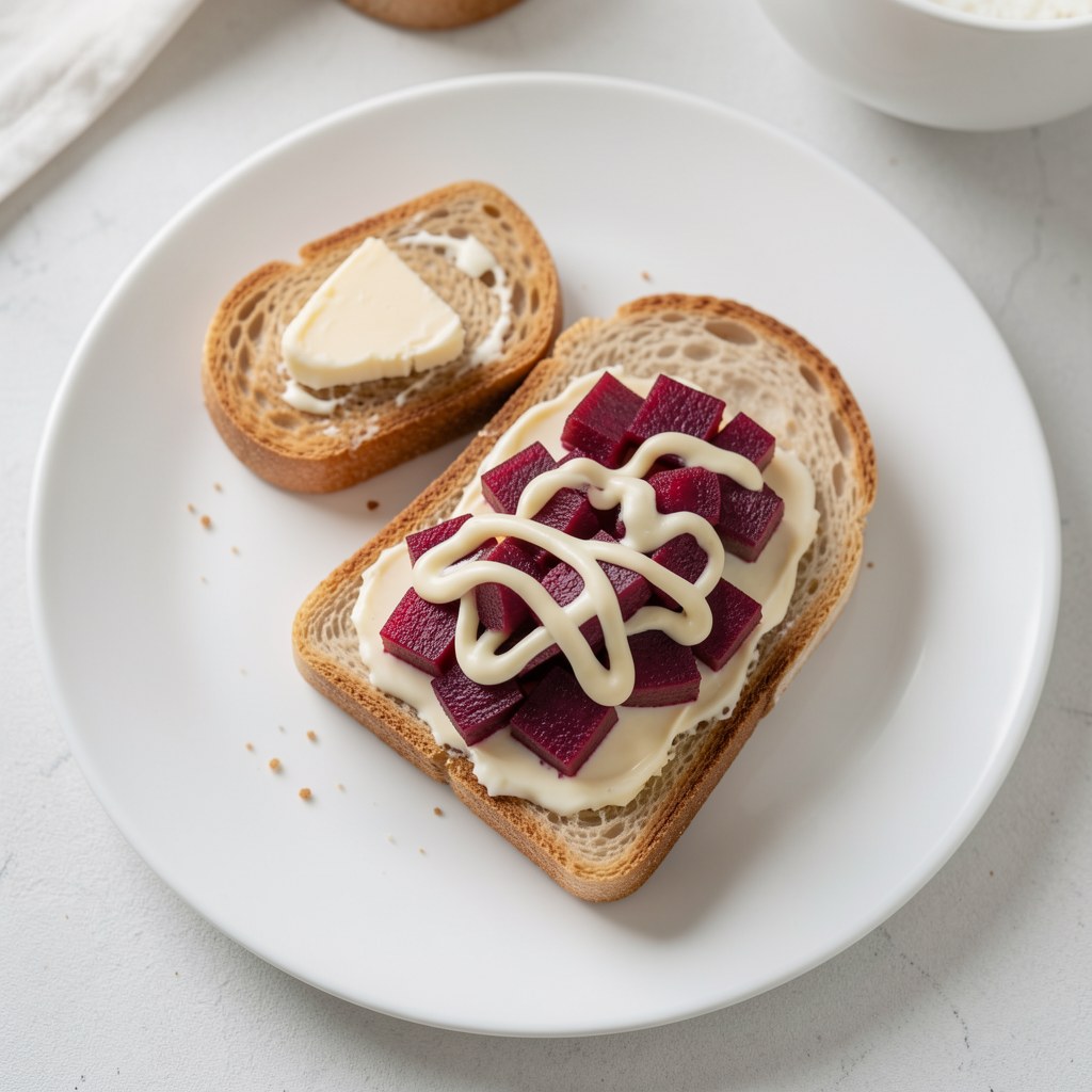 Kanapka z burakami i majonezem