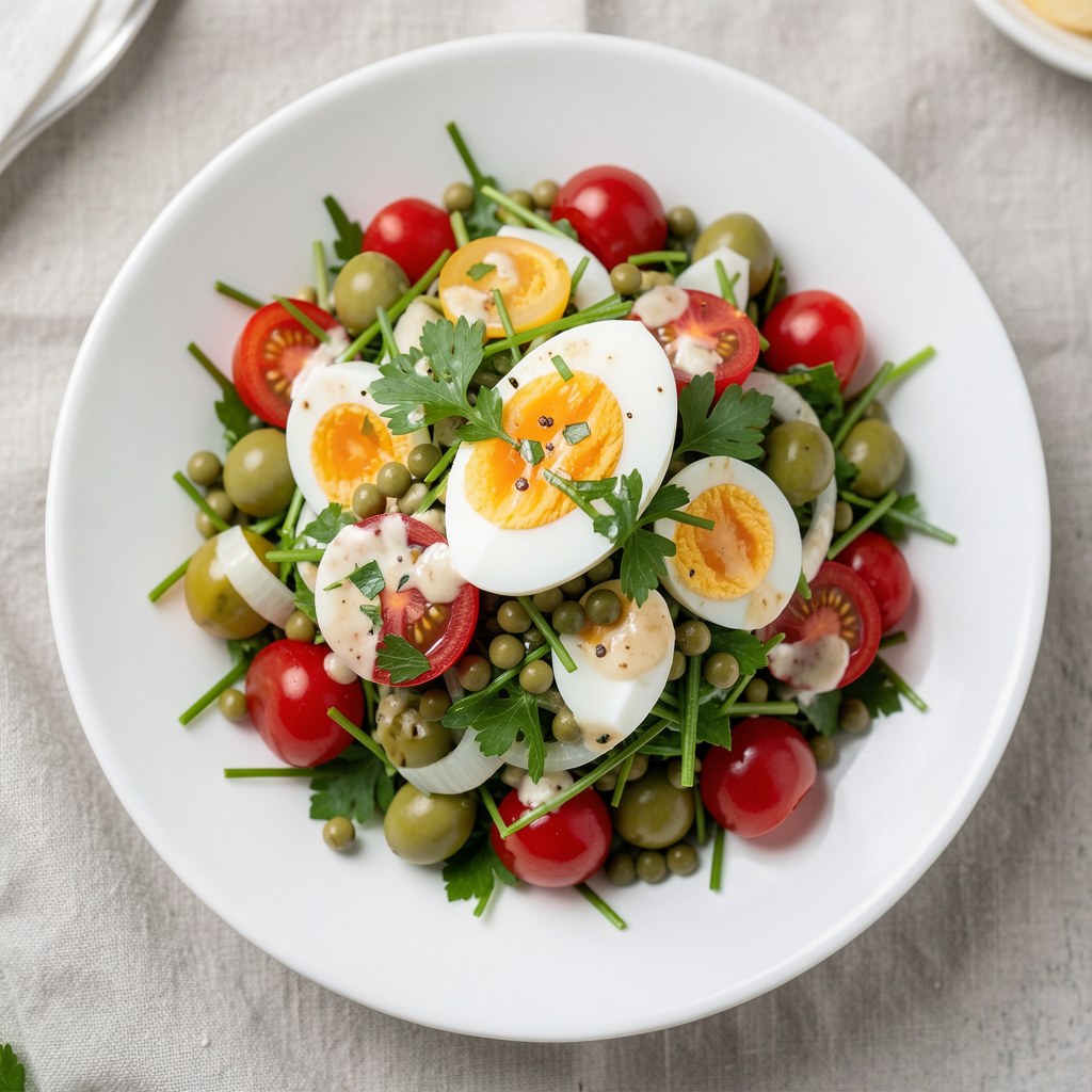 Sałatka kolacyjna z oliwkami i pomidorkami