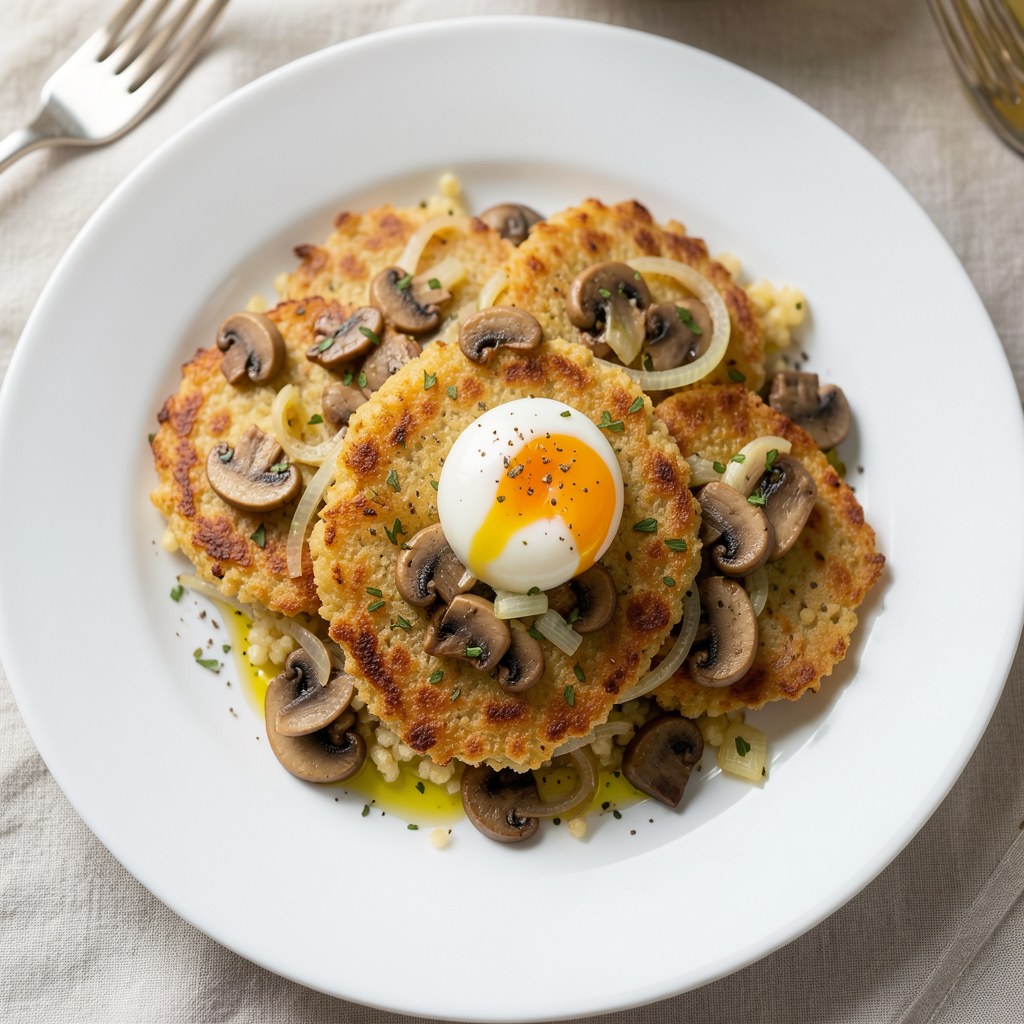 Jaglane placuszki z grzybami