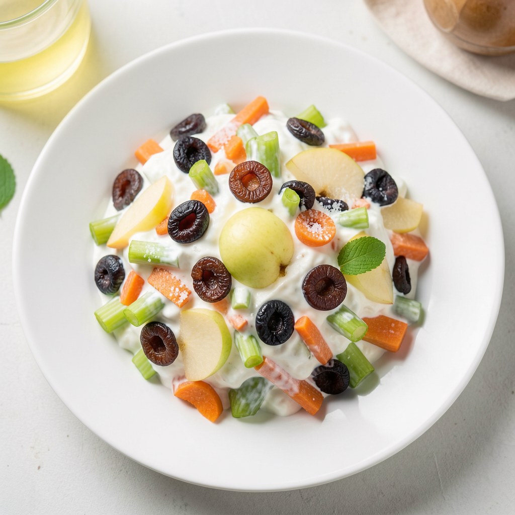 Surówka z marchwi, suszonych śliwek i jabłek