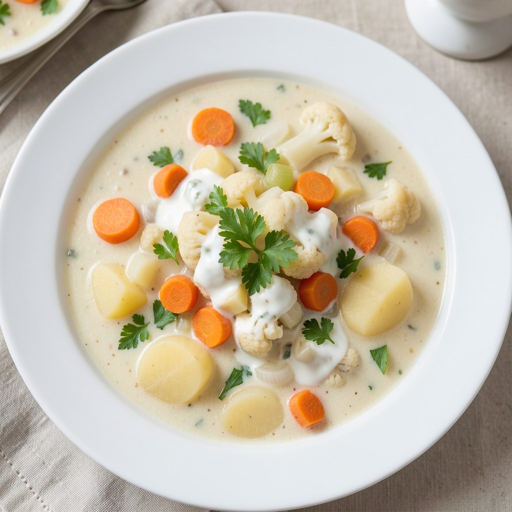Zupa kalafiorowa z ziemniakami