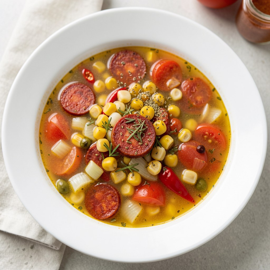 Ostra hiszpańska zupa z chorizo