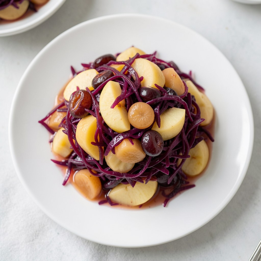 Sałatka z czerwonej kapusty z owocami