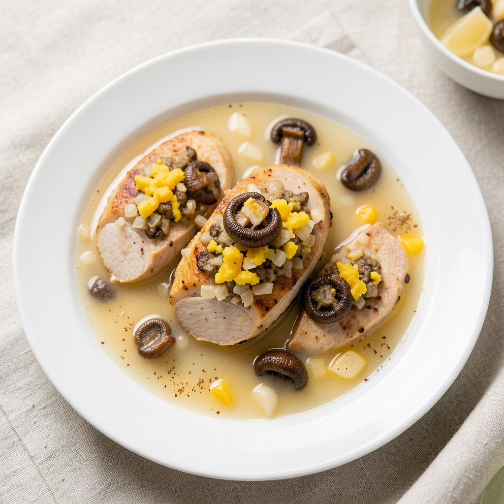 Pierś z kurczaka nadziewana pieczarkami