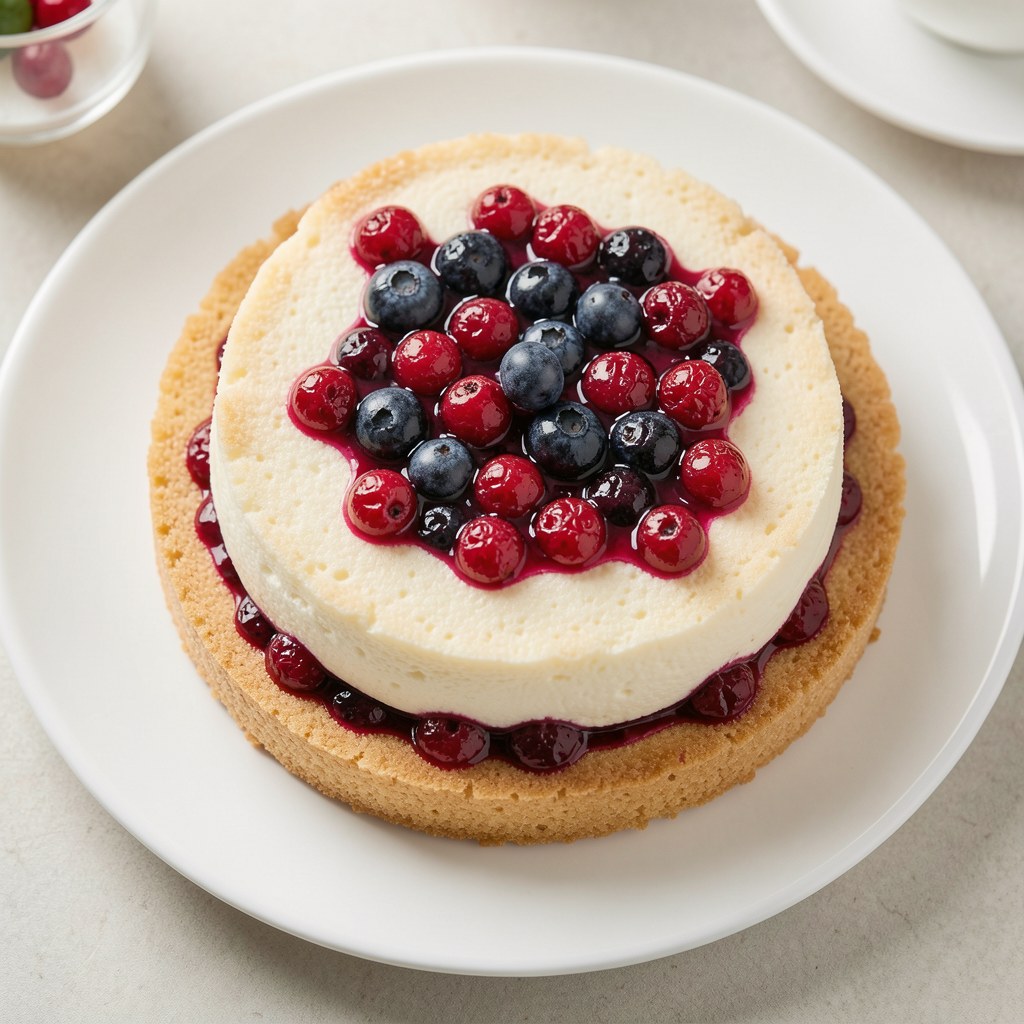 Sernik na kruchym cieście z jagodami: