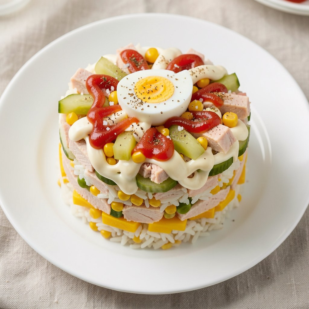 Sałatka warstwowa z tuńczyka