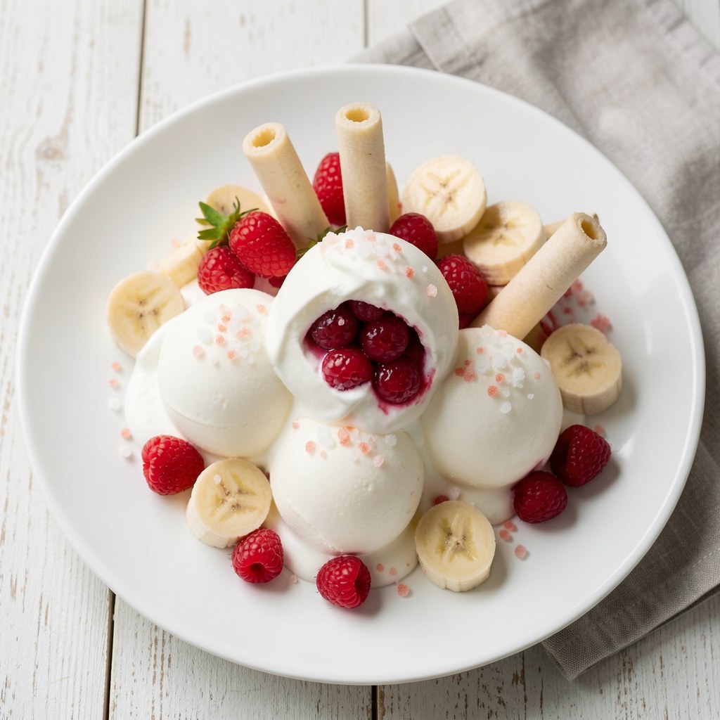 Lody z musem truskawkowym