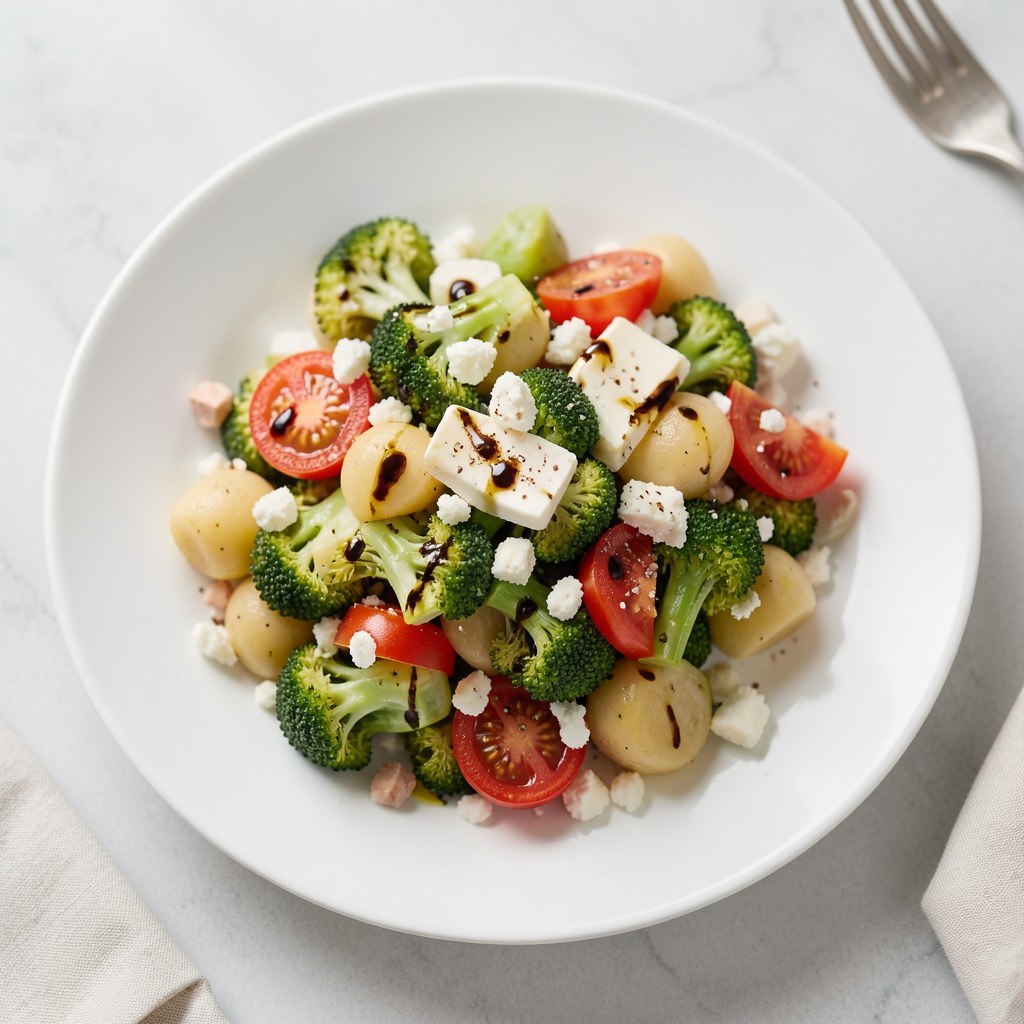 Sałatka z brokułów z ciecierzycą i bryndzą