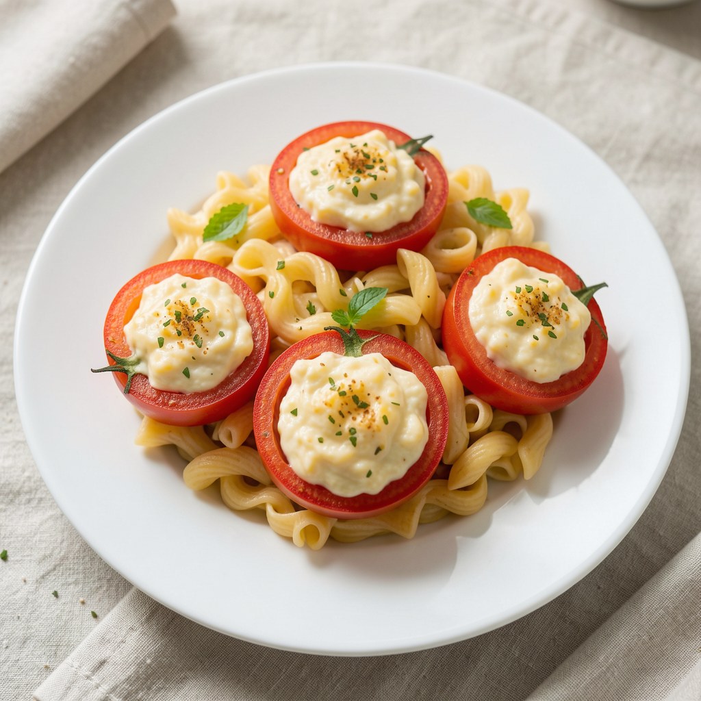 Pomidory faszerowane pastą z jajek gotowanych