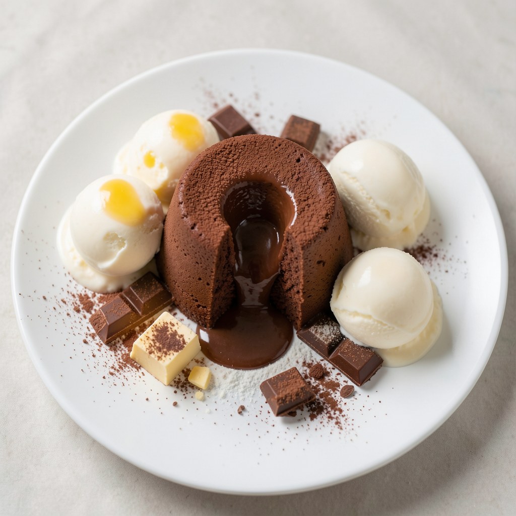 Pudding czekoladowy z płynnym nadzieniem