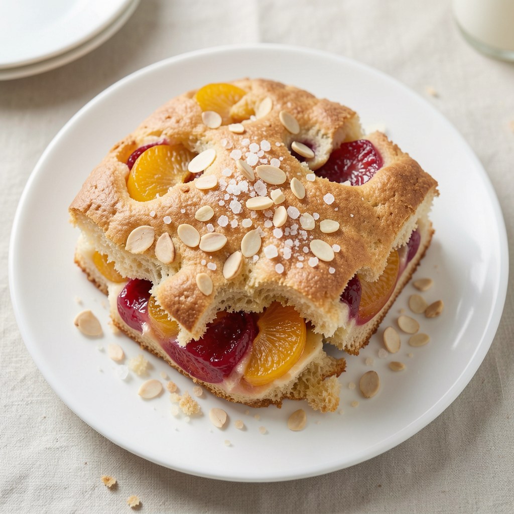 Kruche ciasto z brzoskwiniami i budyniem