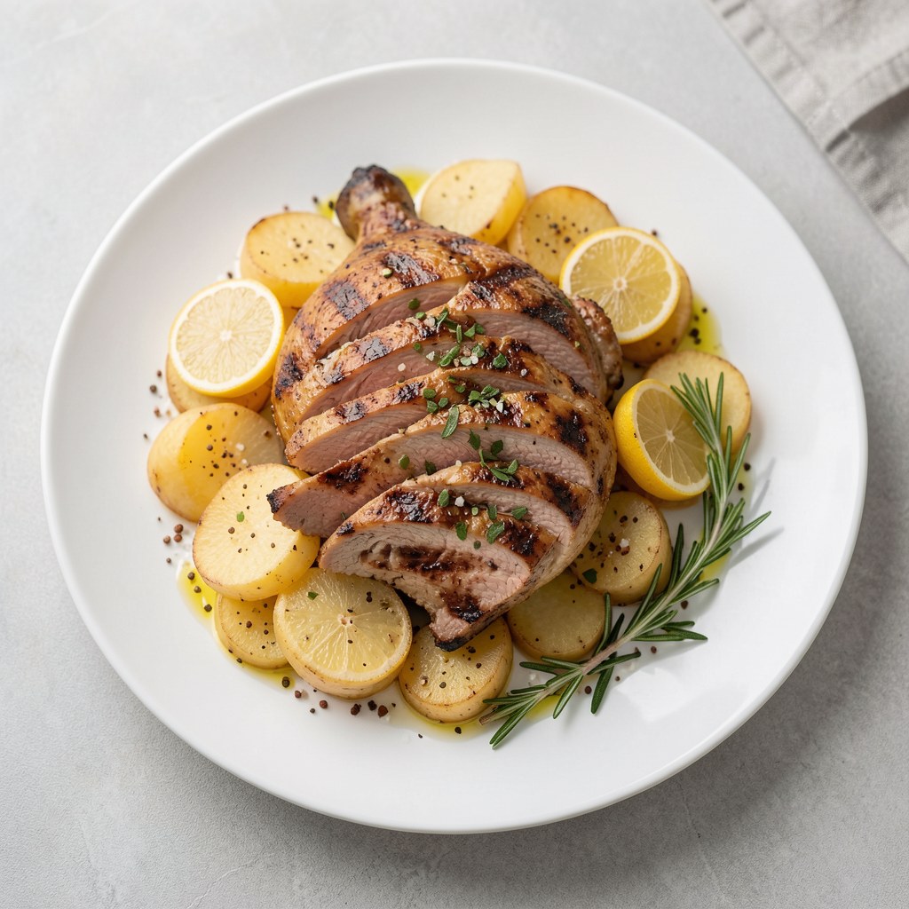 Indyk z grilla z ziemniaczkami