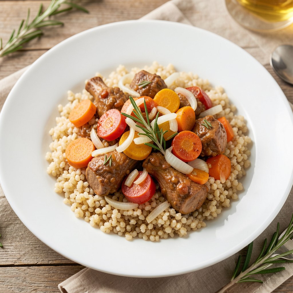 Gulasz z dziczyzny z kaszą