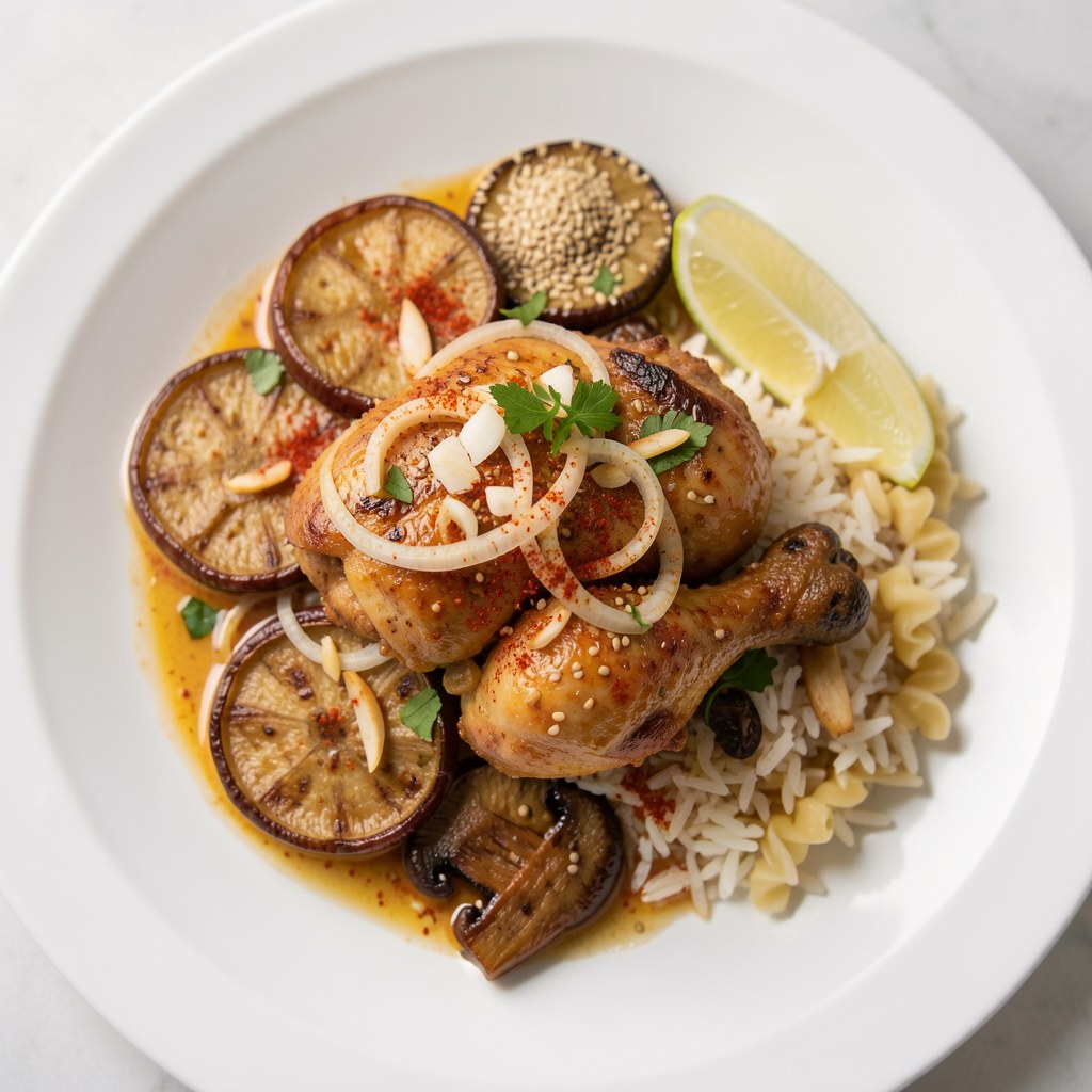 Tajski kurczak z bakłażanem, mleczkiem kokosowym i limonką