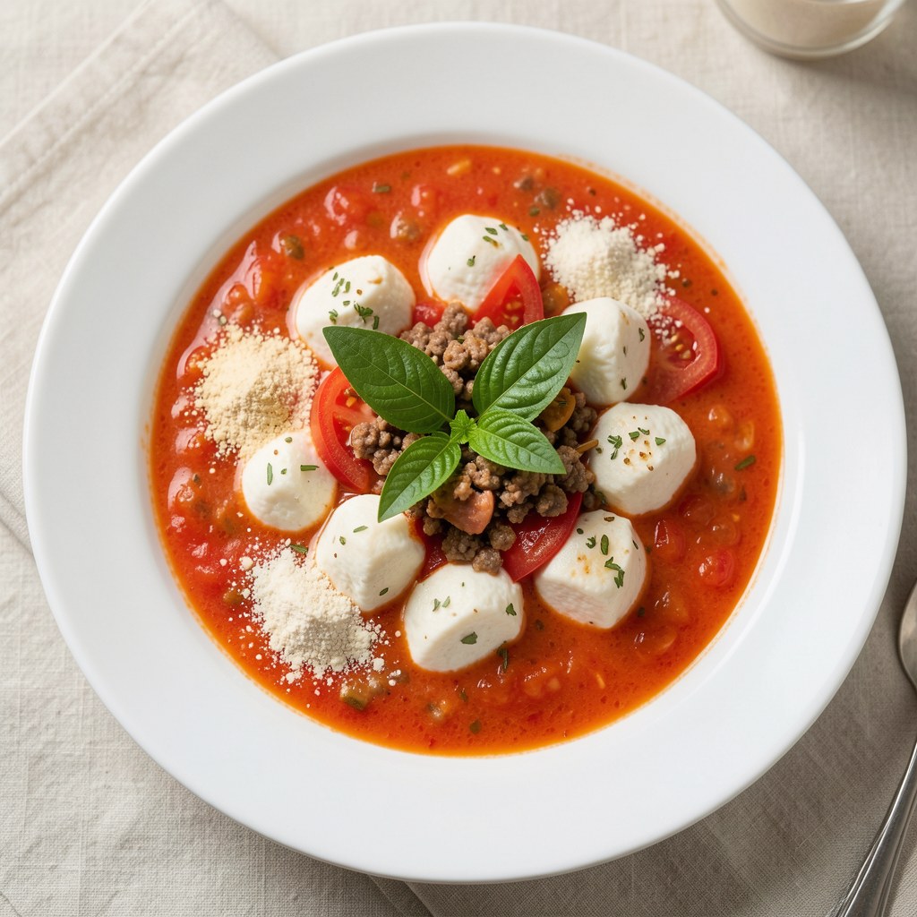 Pomidorówka z serowymi kluseczkami