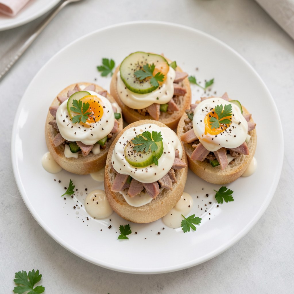 JAJKA FASZEROWANE Z SZYNKĄ