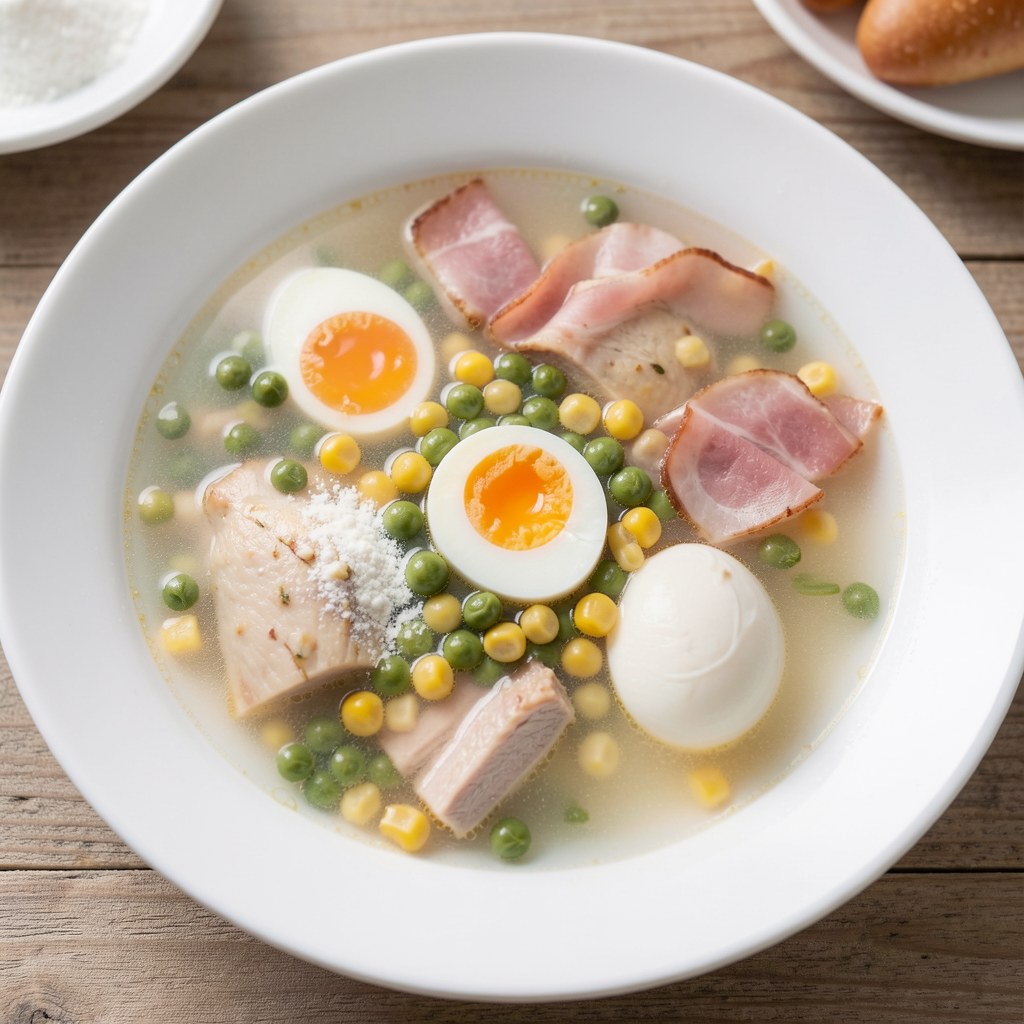 Kantońska aksamitna zupa z kurczakiem i kukurydzą