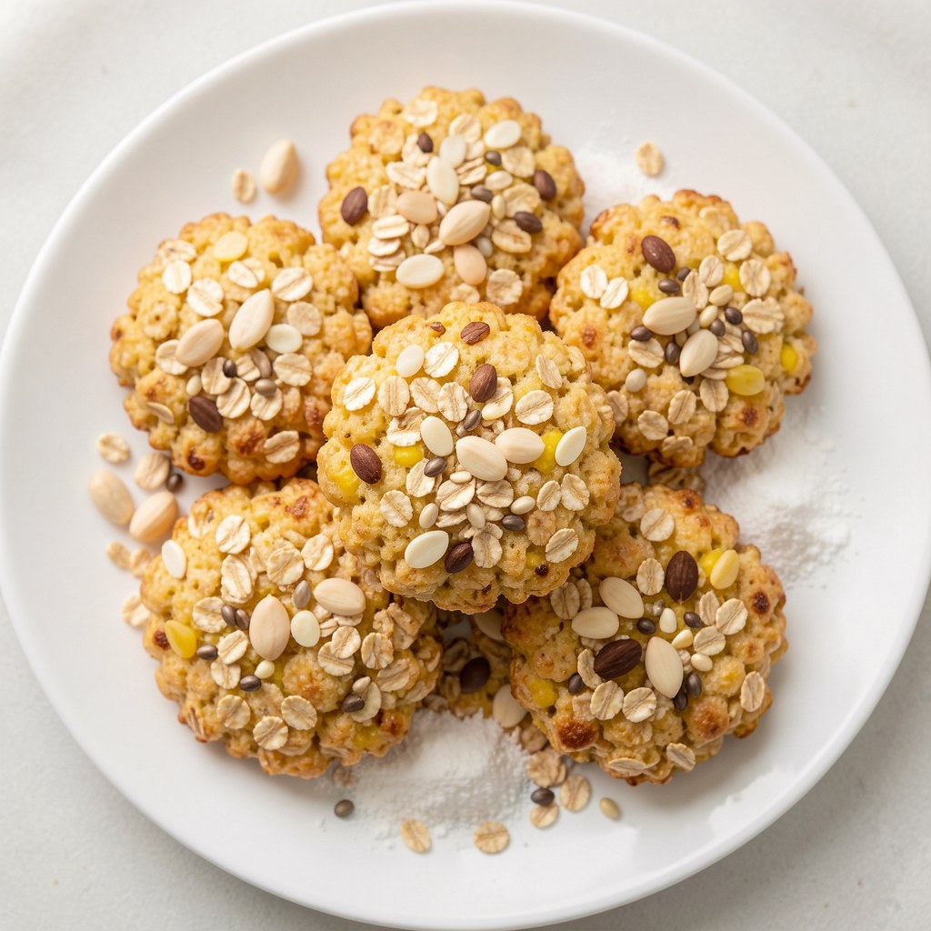 Ciasteczka z płatków owsianych z ziarnami