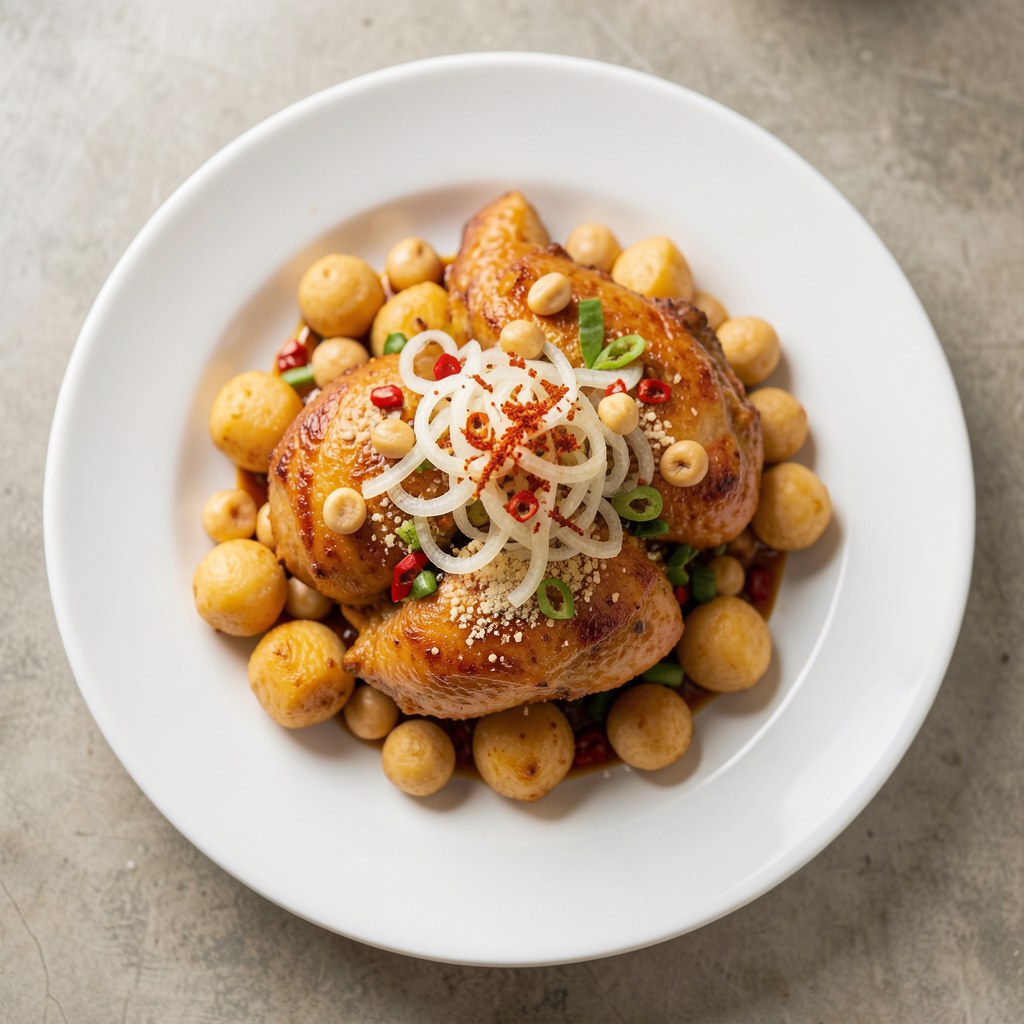 Pikantny kurczak z orzeszkami ziemnymi
