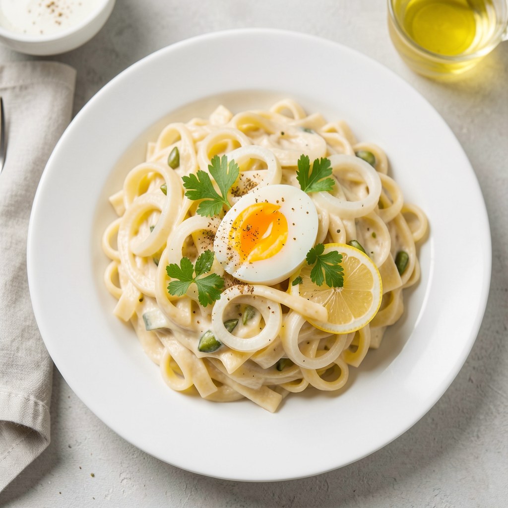 Pasta z jaj i cebuli