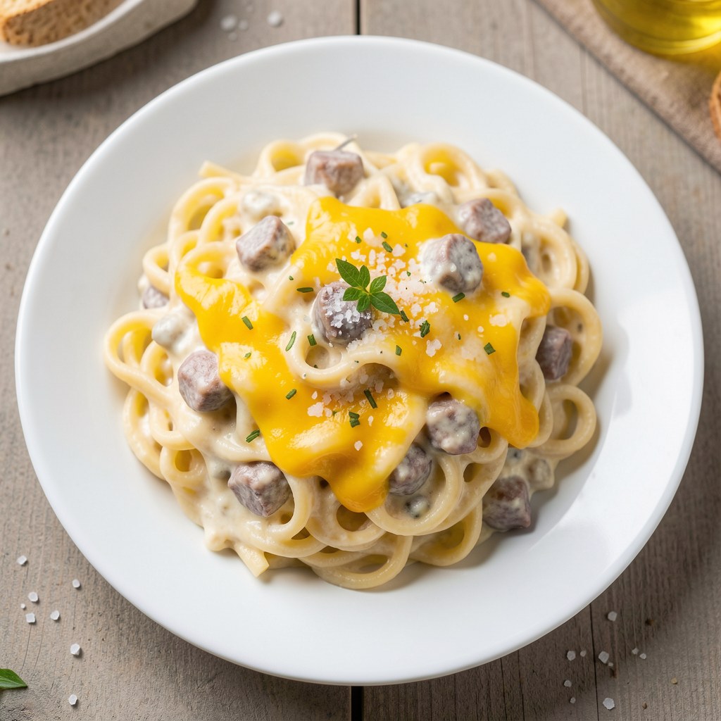 pasta z wątróbki z żółtym serem