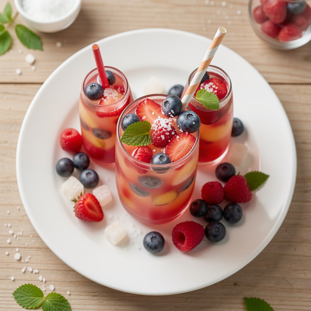 napój z truskawek i poziomek na serwatce