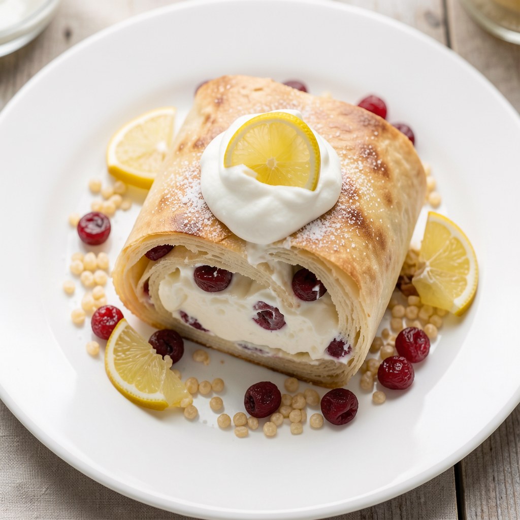 Strudel z serem i rodzynkami