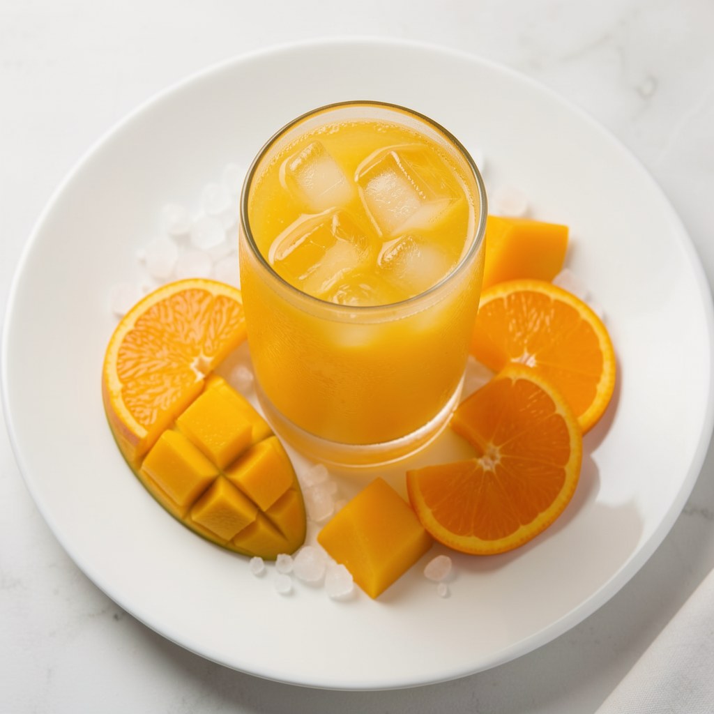 Napój z pomarańczy i mango