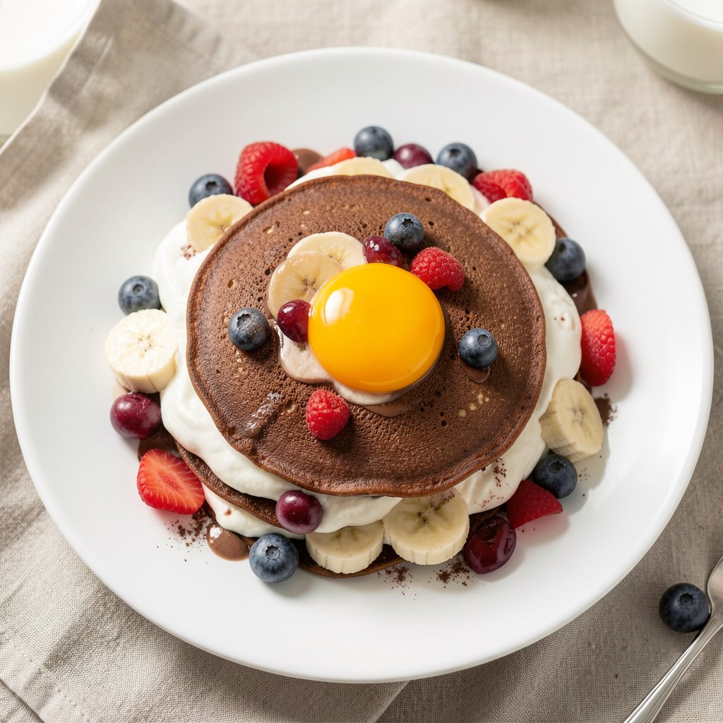 Kakaowe naleśniki z serem i owocami