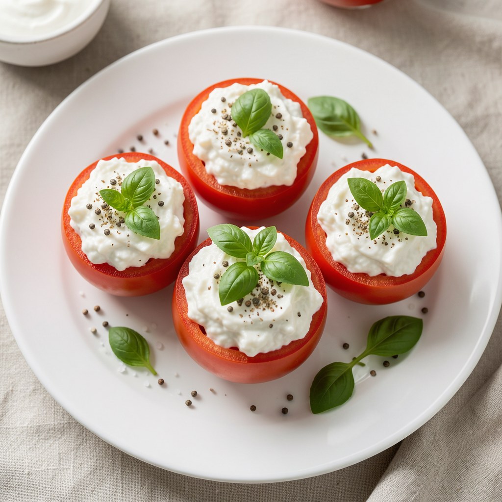 pomidory faszerowane serem białym i bazylią