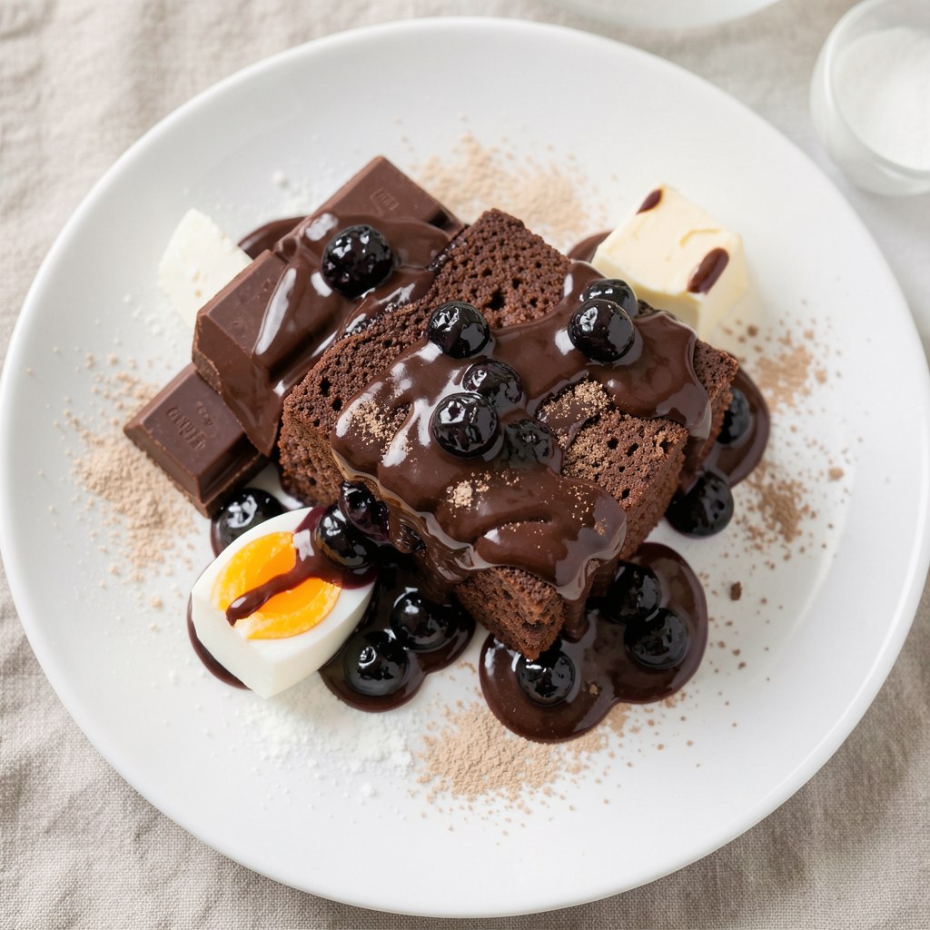 Ciasto czekoladowe przekładane konfiturą z czarnej porzeczki