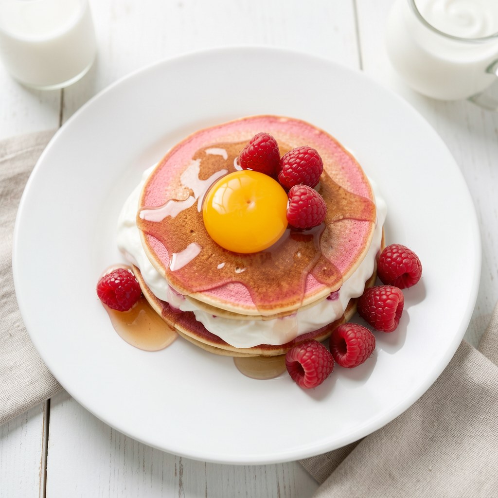 Naleśniki truskawkowe z białym serem i truskawkami