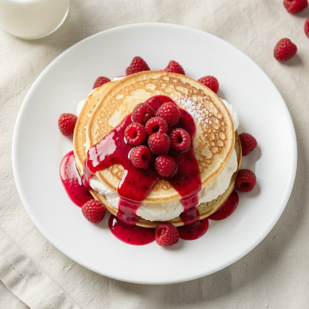 Naleśniki z serem i malinami