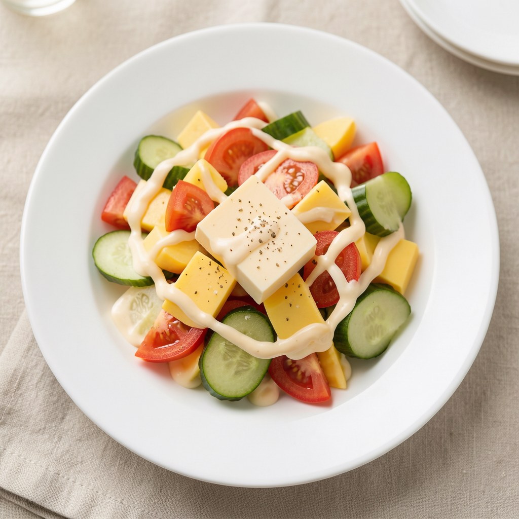 Sałatka z porów z żółtym serem