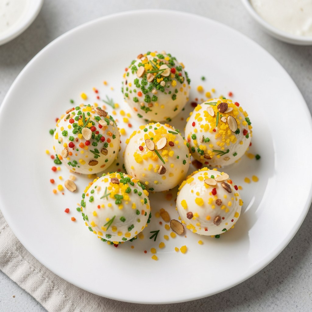 Kolorowe kulki serowe z bryndzą