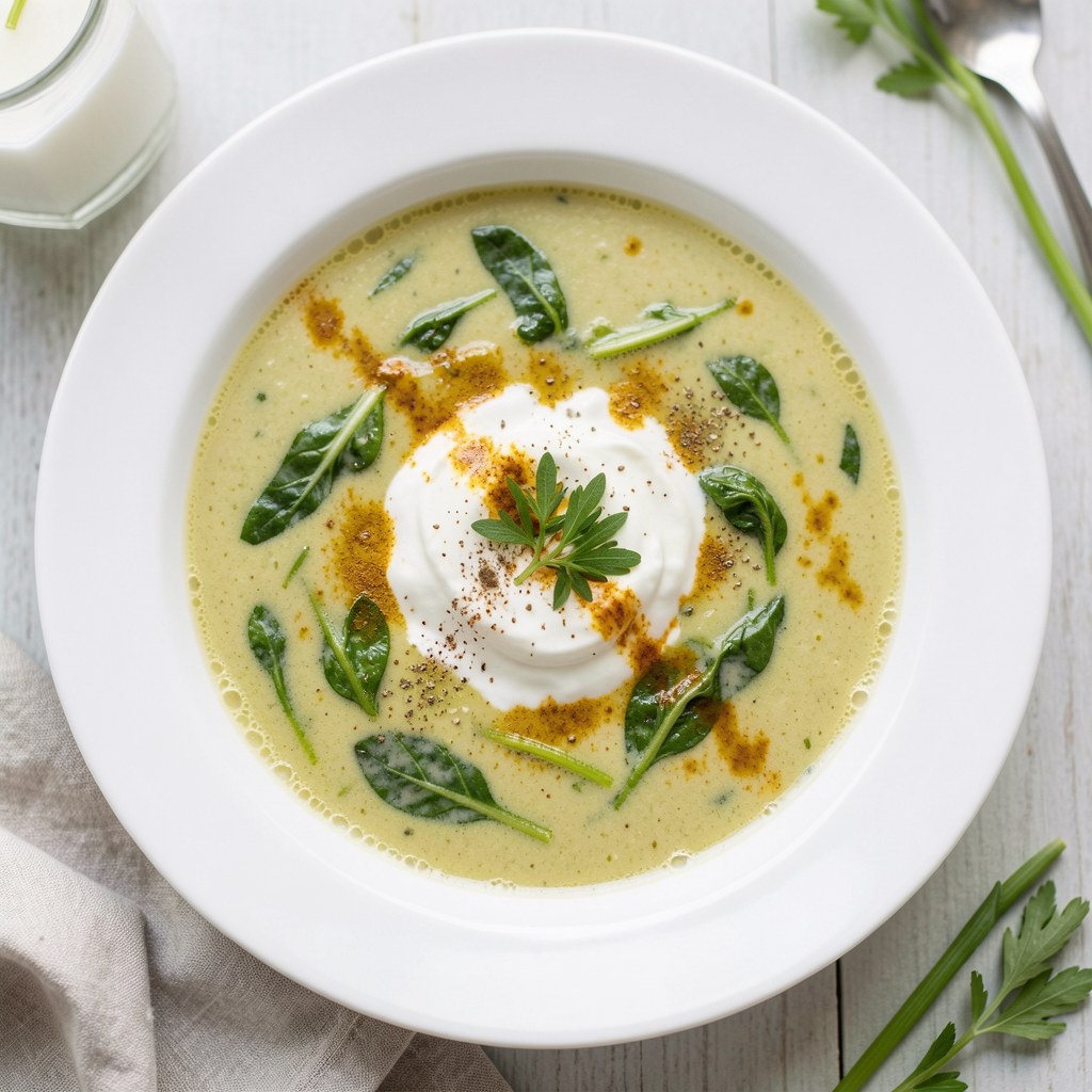 Wiosenna zupa z pokrzywy z topionym serkiem