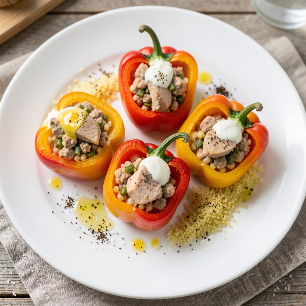Papryki faszerowane mięsem na zimno
