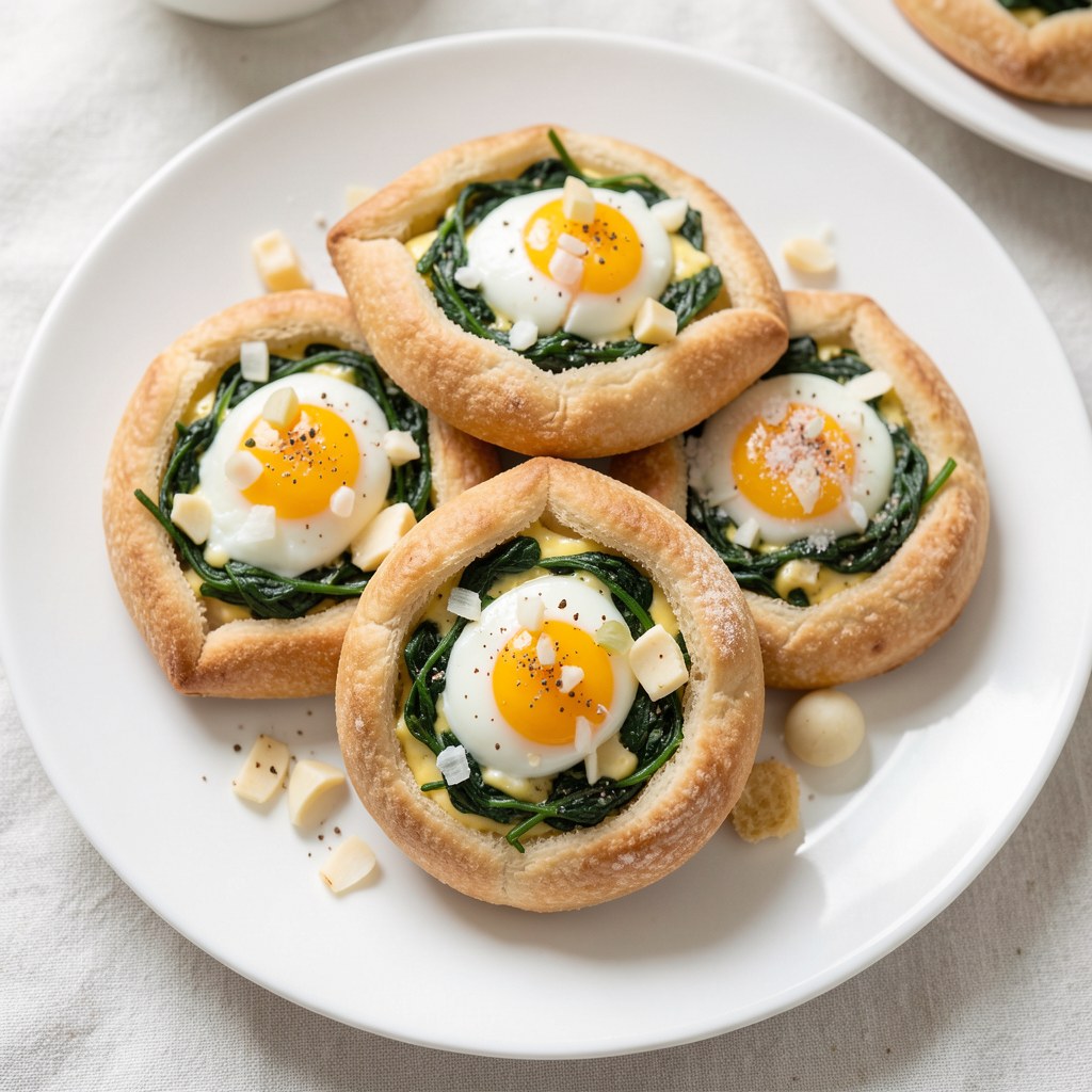 Pierożki ze szpinakiem i jajkiem