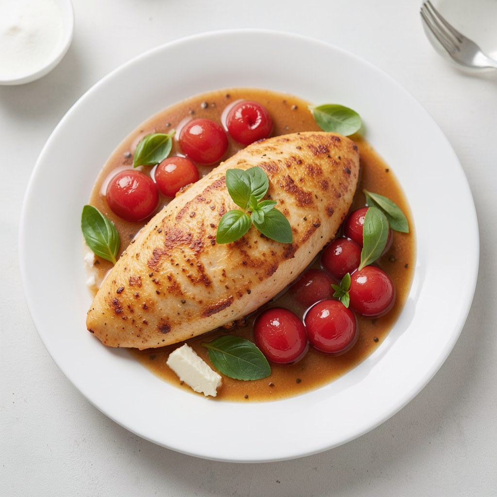 Pierś z kurczaka z truskawkami w sosie sojowym