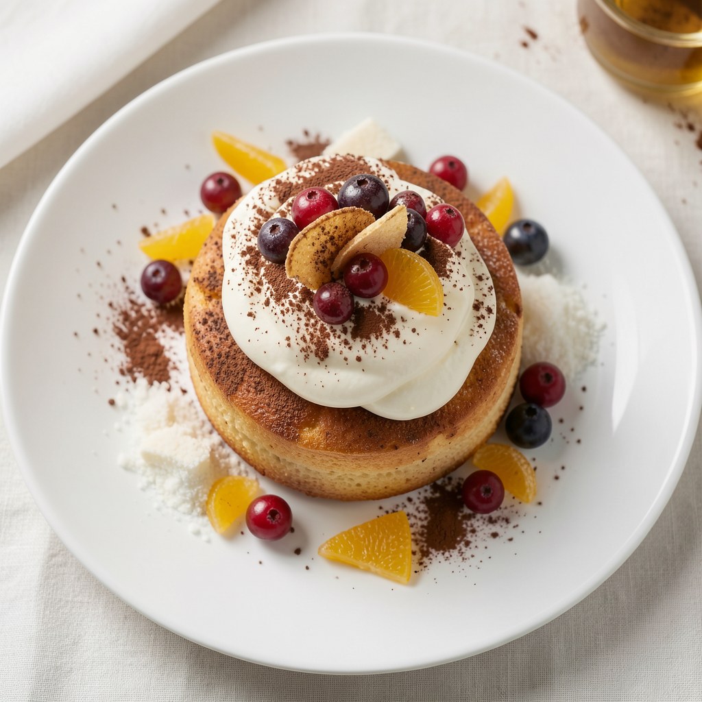 Torcik bezowy z kremem kawowym