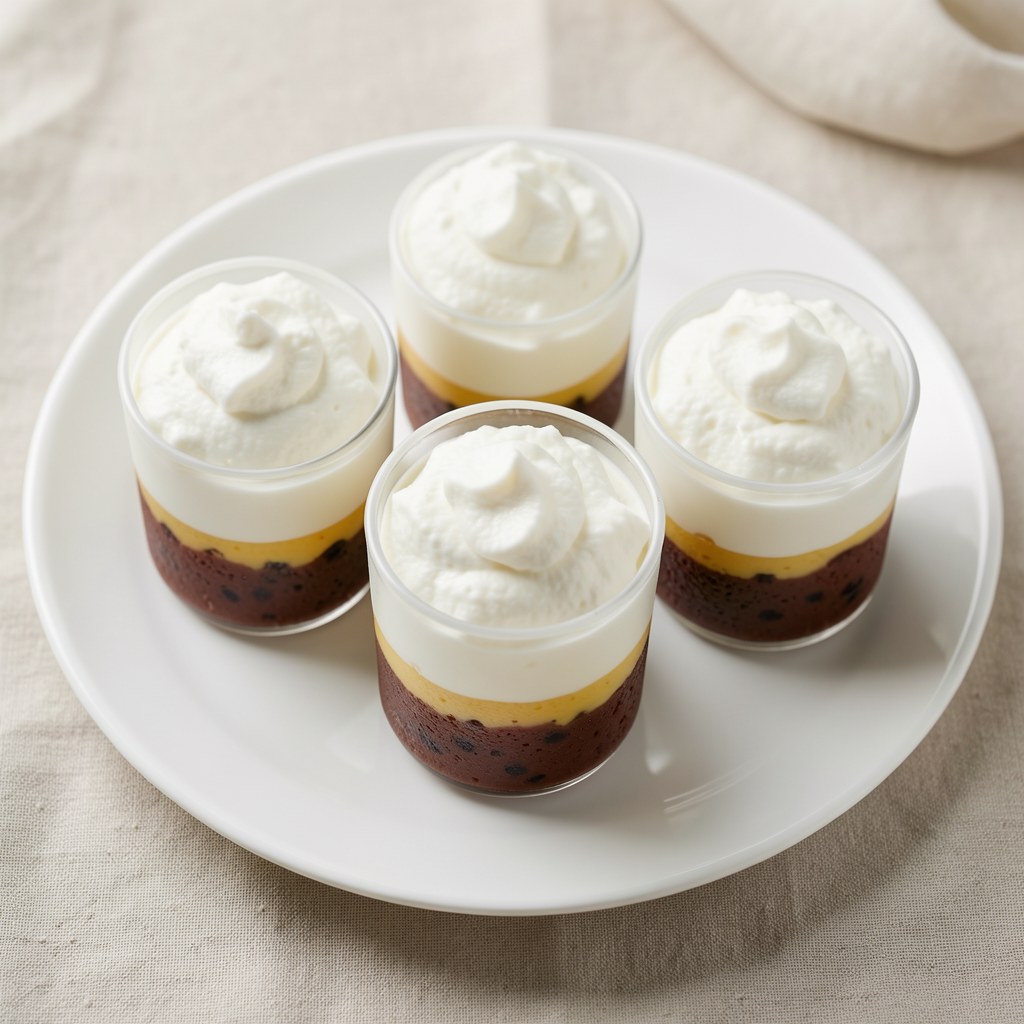 Deser z galaretką i bitą śmietaną