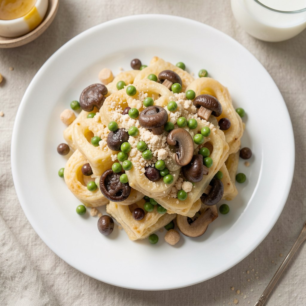 Racuchy z groszkiem i pieczarkami