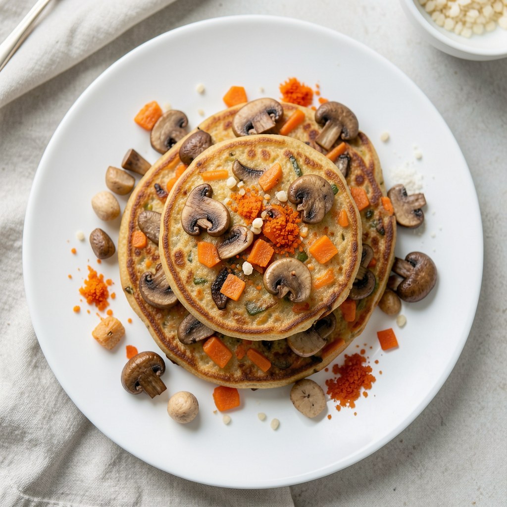 Placki z marchewką i pieczarkami