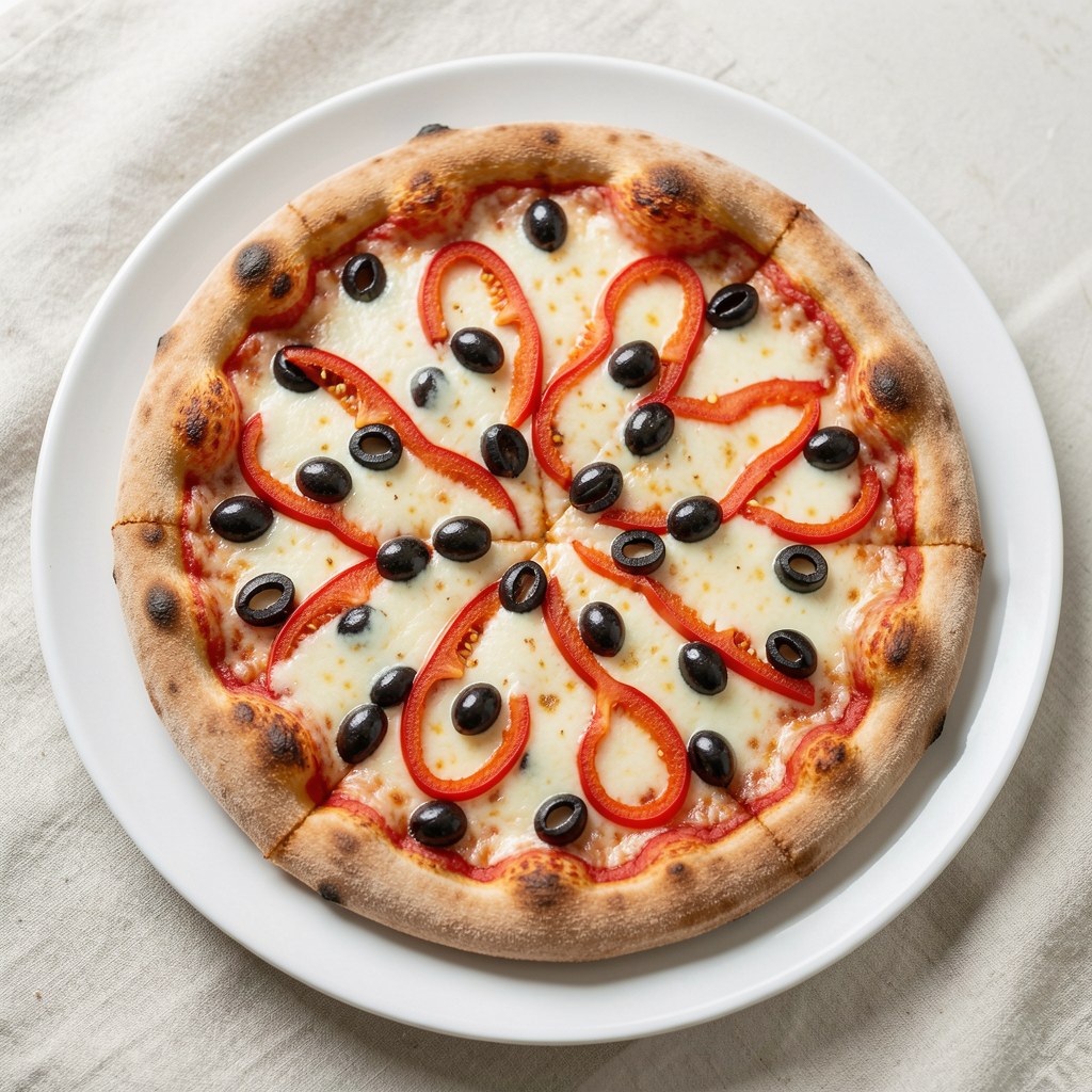 Pizza z oliwkami i papryczką peperoni