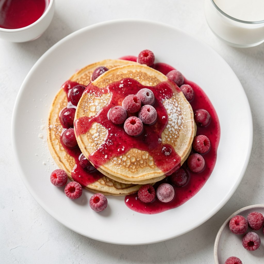 Naleśniki z mrożonymi malinami