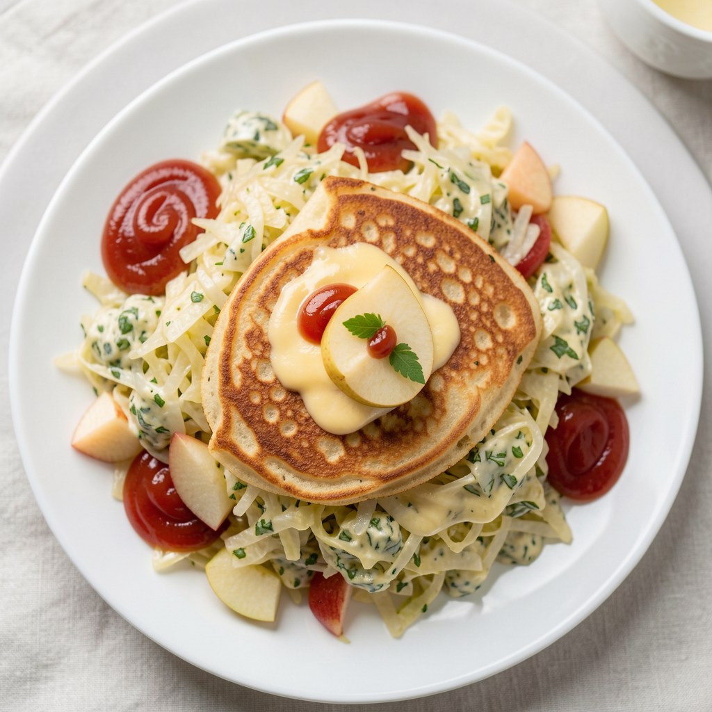 Naleśniki z parówką i kapustą